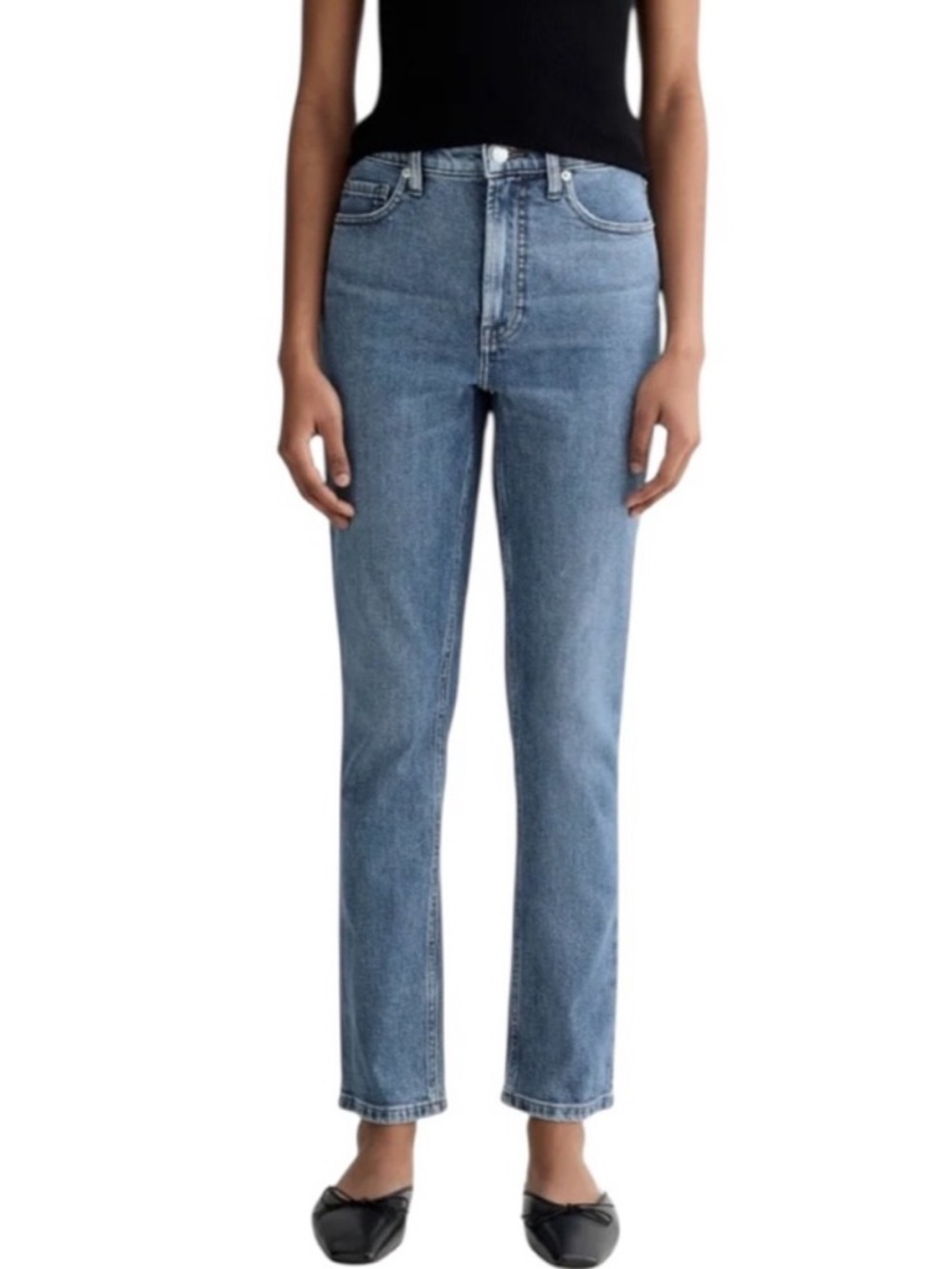 Everlane The Cheeky Jean High Rise Cropped Straight Leg Denim Size 28 Crop